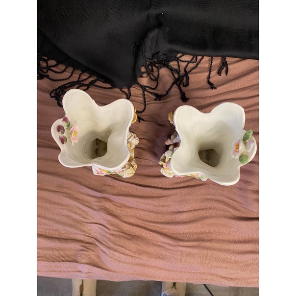 Ucagco Ceramics Set of Two (2) Figurine Vases, Girl with Duck and Boy with Duck. - Picture 4 of 16